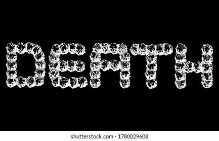 Vector lettering of word DEATH.Metal music style.Grunge font.