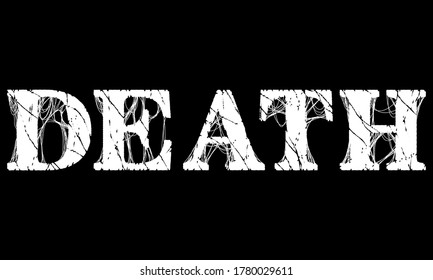 Vector lettering of word DEATH.Metal music style.Grunge font.