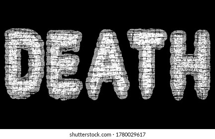 Vector lettering of word DEATH.Metal music style.Grunge font.