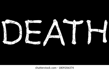 Vector lettering of word DEATH.Metal music style.Grunge font.