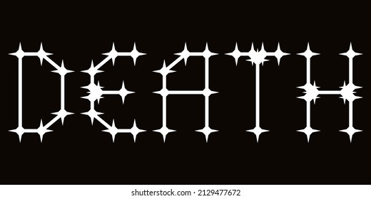 Vector Lettering Of Word DEATH.Metal Music Style.Grunge Font.