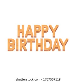 Vektorbriefe/Typografie. Herzlichen Glückwunsch zum Geburtstag in Form von Schokoladenwein auf weißem Hintergrund. Design-Element für Feiern, Grußkarten, Poster, Banner oder Druck.