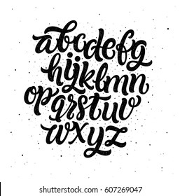 Vector letterpress alphabet isolated on white background. 