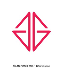 vector of letters ag square lines art logo