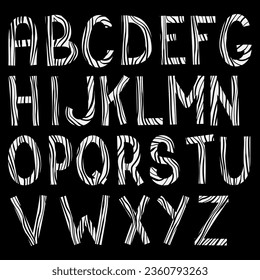 Letras vectoriales del patrón de cebra del alfabeto