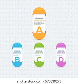 Vector Letters Banner Template, Multicolored Web Pricing Tables Design. Website Info Presentation