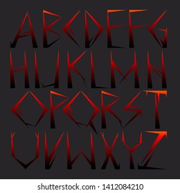 Vector letters for the design of logos and headers. Letters stylized as thorny branches.