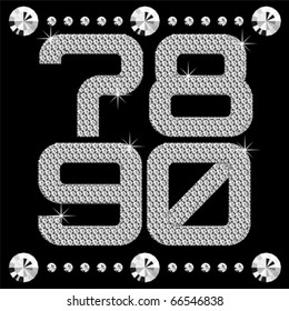 vector letters with diamonds isolated on black background
