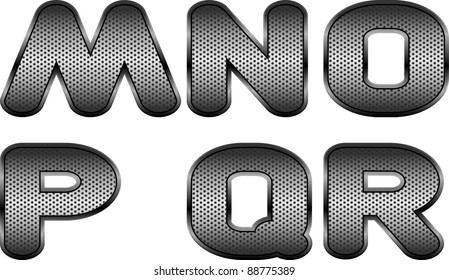 Vector letters and figures with effect of metal
