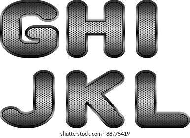 Vector letters and figures with effect of metal