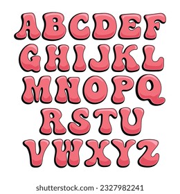 Vector letters in grove style. Letters to create words and inscriptions.  Alphabet. 