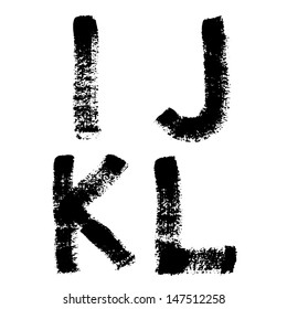 Vector letters. Hand drawn letters. Letters of the alphabet written with a brush.