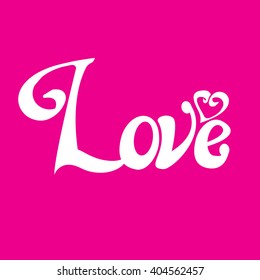 Vector letters "love" text doodles, valentine's day background