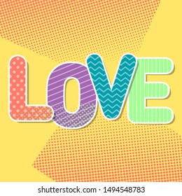 Vector letters LOVE for web banner or print