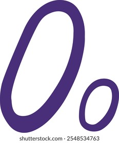 Vector letters O of English alphabet in violet color