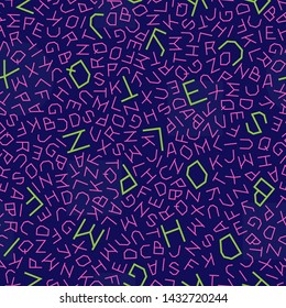 vector letters pattern colorful style for poster party, kids design background, web site, sale banner. 10 eps