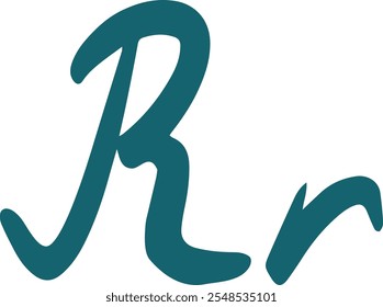 Vector letters R of English alphabet in blue color