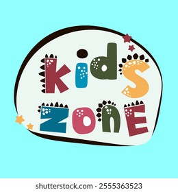 Vector letters with the words kids zone, suitable for children's t-shirt designs, children's room decorations, children's books and so on.