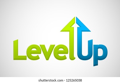 Vector level up message, growth symbol