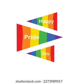 Banner de vector LGBT para el vector del Día del Orgullo Feliz Lgbt. Mes del orgullo. Corazón arcoiris y mano de victoria con brazalete arco iris. Bandera LGBTQ. 