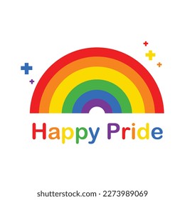 Vector LGBT banner for Happy lgbt PRIDE day vector. Pride month. Rainbow heart and victory hand with rainbow bracelet. LGBTQ flag. 