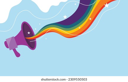 Banner de vector LGBT para el vector del Día del Orgullo Feliz Lgbt. Mes del orgullo. Bandera LGBTQ arco iris