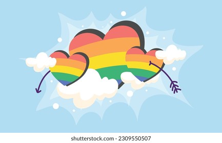 Vector LGBT banner for Happy lgbt PRIDE day vector. Pride month. Rainbow LGBTQ flag