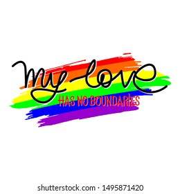 VECTOR LGBT FLAG LETTERING ON WHITE BACKGROUND
