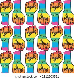 Vector LGBT pattern. Bright rainbow LGBT flag in the shape of a hand. lgbt symbol