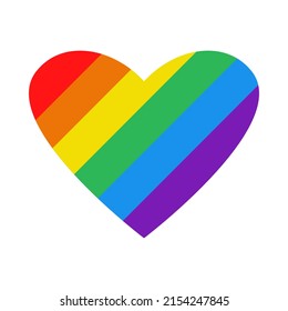Vector LGBT pride heart. Heart in rainbow color. Pride month. LGBTQ+.