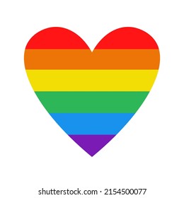 El corazón del orgullo LGBT vectorial. Corazón de color arcoiris. Mes del orgullo. LGBTQ+.