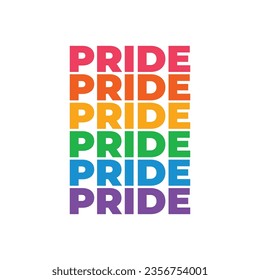 Vector lgbt pride typography pride month in june colorful text lettering