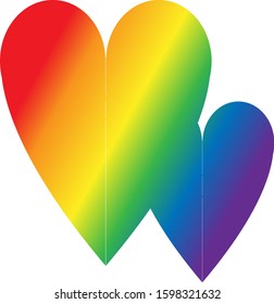 Vector LGBT rainbow heart-shaped icon