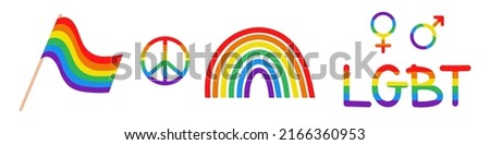 Similar – Image, Stock Photo Set sign rainbow flag