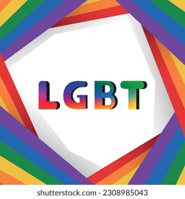 Vector lgbt word lgbt text lettering in rainbow colors. Illustration, Poster, Vector , Tshirt, Background or wallpaper.  