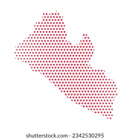 Vector Liberia Dotted Map Illustration, kann für Business-Designs, Präsentationen oder alle geeigneten Designs verwendet werden.