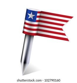 Vector liberia flag isolated on white. Eps10