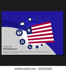 Vector Liberia Independence Day Flyer template. Creative Brochure Title Page. National Day Leaflet design element. vector illustration