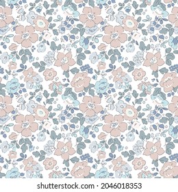 Vector Liberty pattern. Elegant floral pattern in small  flowers. Vintage print. Seamless texture