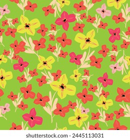 Vector Liberty pattern. Elegant floral pattern in small flowers. Vintage pink print. Seamless texture