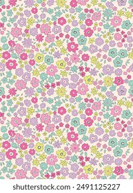 Vector Liberty pattern. Elegant floral pattern in small flowers. Seamless texture