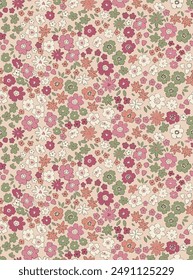 Vector Liberty pattern. Elegant floral pattern in small flowers. Seamless texture