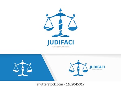 Vector libra logo combination. Scales symbol or icon. Unique law logotype design template.