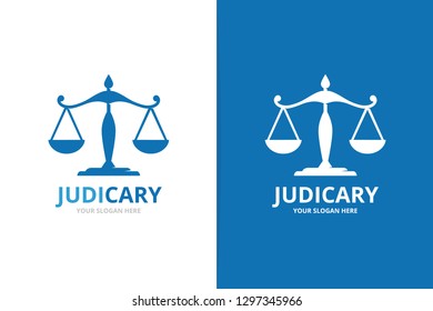 Vector libra logo combination. Scales symbol or icon. Unique law logotype design template.