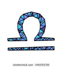 Signo de zodiac del vector Libra. Símbolo de horoscopio astrológico sobre fondo blanco.