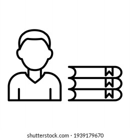 Vector Librarian Outline Icon Design
