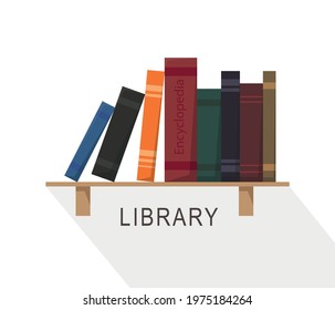 Vector of library bookshelf background. Vector flat illustrations