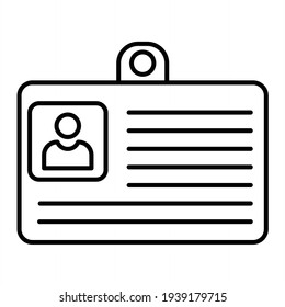 Vector Library Card Outline Icon Design
