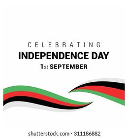Vector Libya Independence Day 1st September Celebration Card. red green and black lines design elements background. Illustration