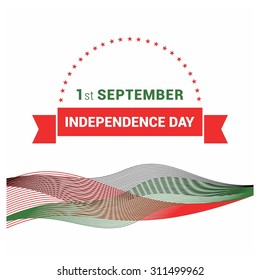 Vector Libya Independence Day 1st September Celebration Card. Illustration